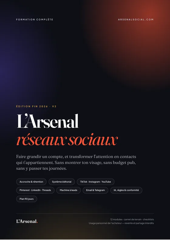 Couverture de la formation L'Arsenal, édition fin 2026