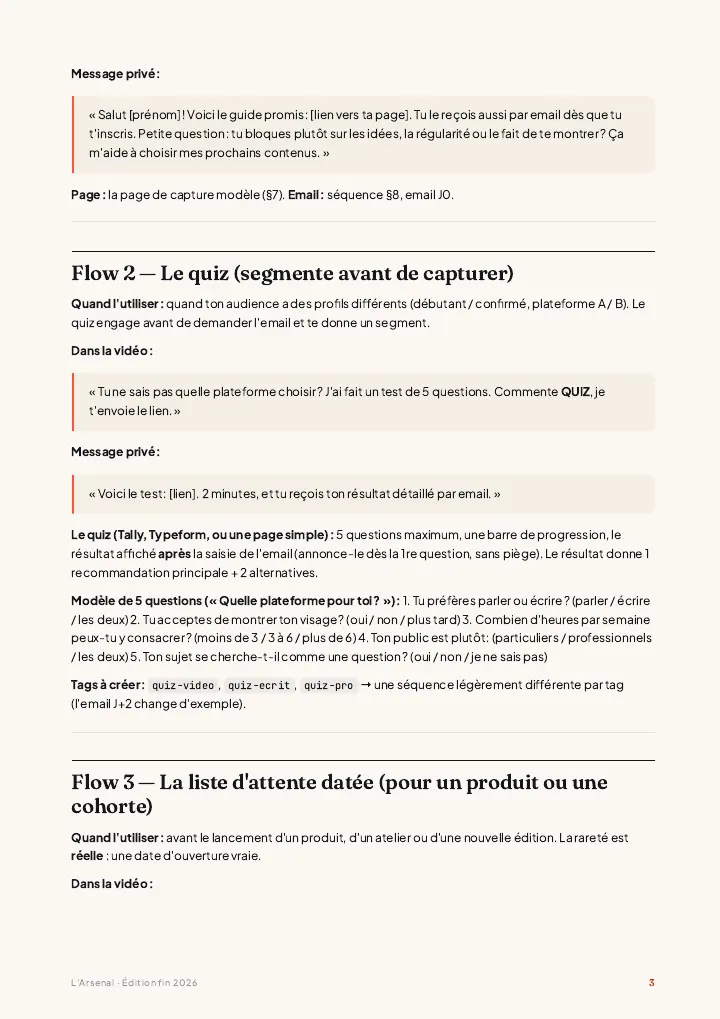 Extrait du pack machine à leads : séquence email